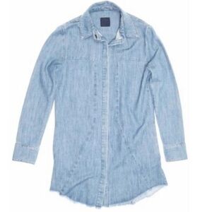 RTA genevieve industrial shirt dress in light‎ denim Small